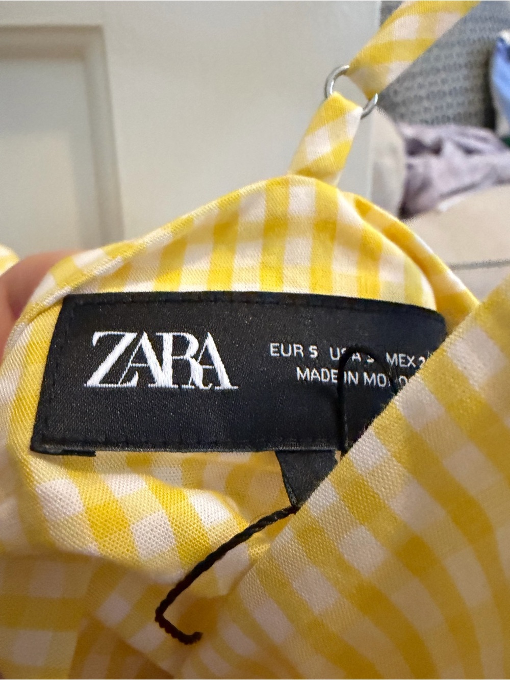 Yellow Zara Gingham Ruffle Mini Sundress - Picture 3 of 3
